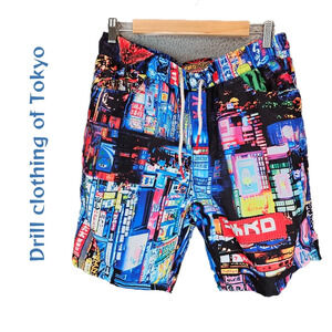 Drill Clothing Co Of Tokyo Mens Shorts Sz XL Multicolor & Themed Signs